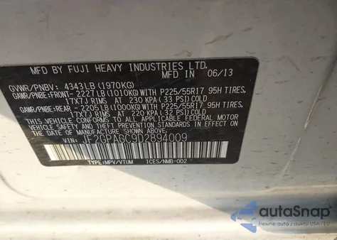 2013 Subaru Xv Crosstrek 2.0I Limited from USA, damaged, VIN JF2GPAGC9D2894009